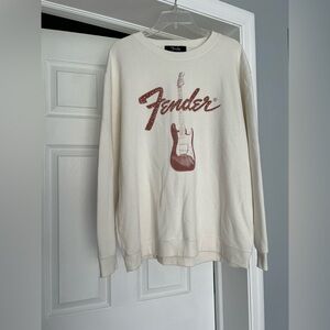 Fender Women's Cream Sweater with Guitar Design
